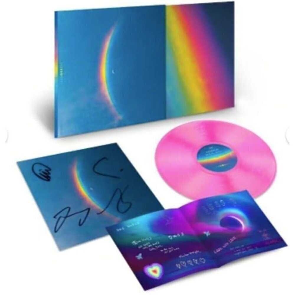 ColdPlay Moon Music Vinyl SIgned Card New Sealed Chris Martin Xmas Present!